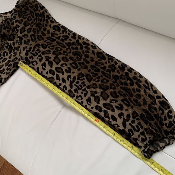 INC International Concepts Leopard Print Blouse - Brown and Black - Picture 5 of 8